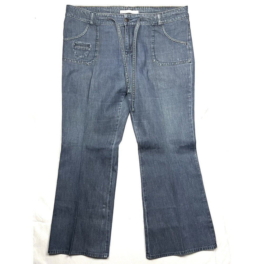 Old Navy Women 18 Regular Drawstring Low Rise Flare Jeans Blue 100% Cotton Y2K